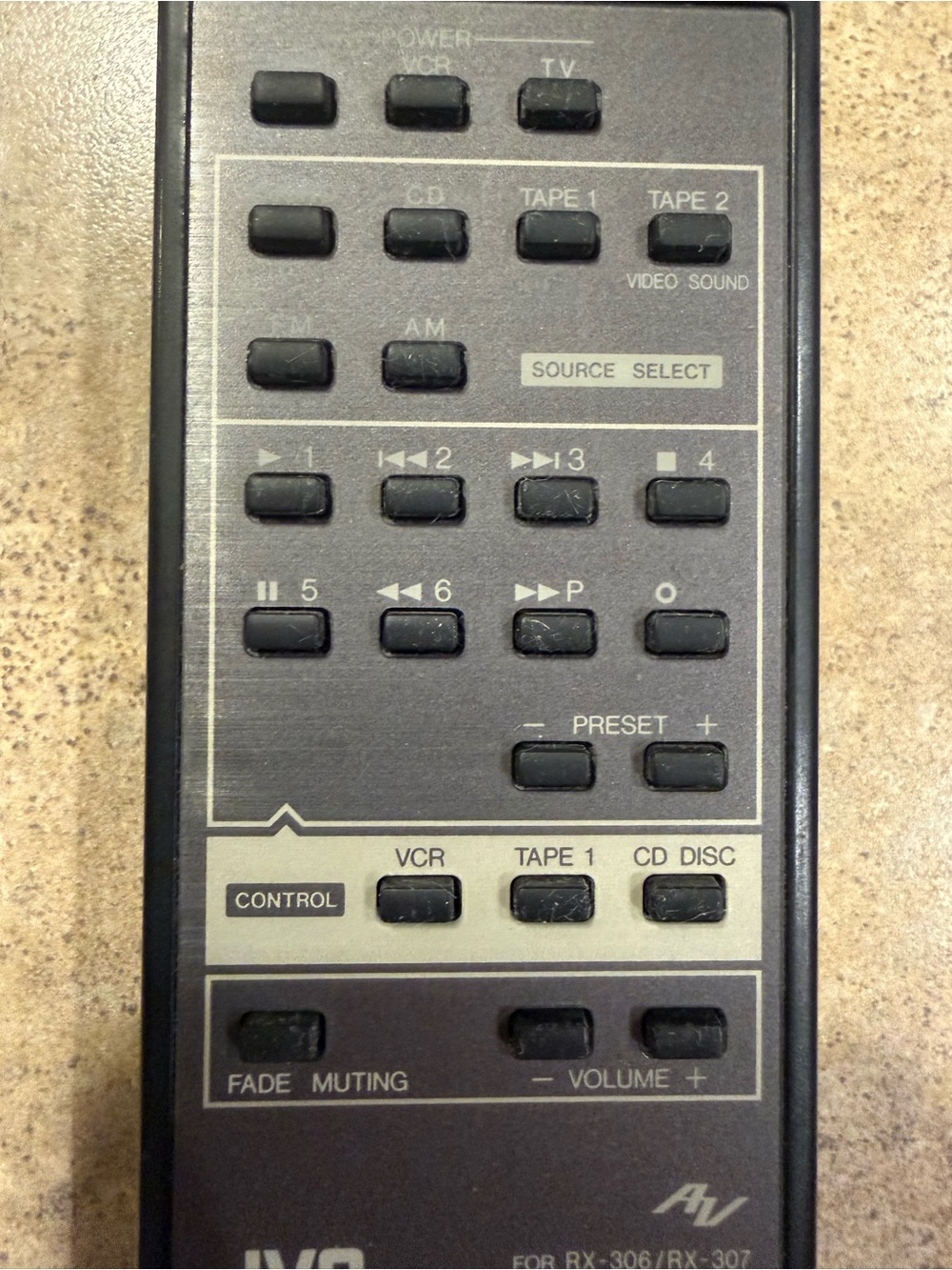 JVC OEM Remote Control RM-SR307U - Vintage - For RX-306 & RX-307 - Tested - Picture 3 of 6